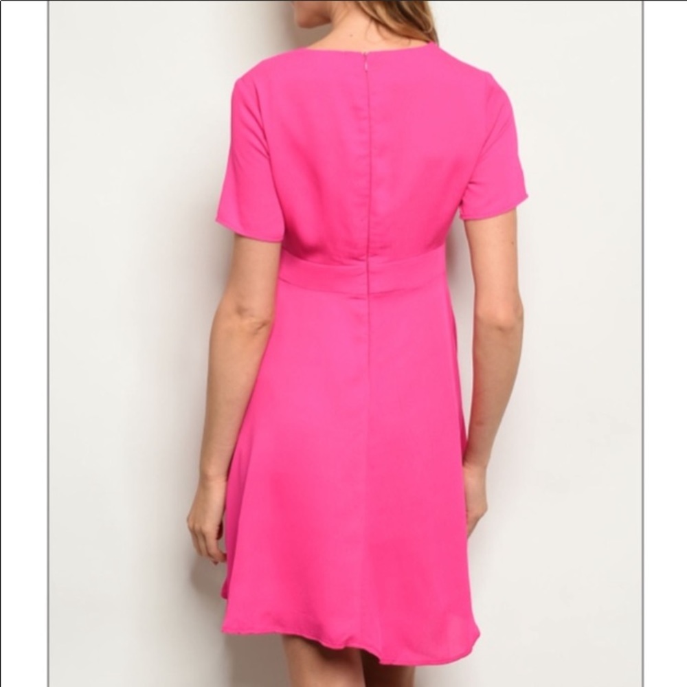 Fuchsia Cut Out Dress Dress/Empire Waist - Picture 2 of 4